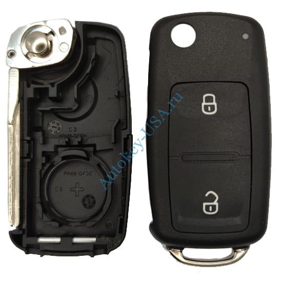 Volkswagen корпус ключа 2 кнопки после 2008 г