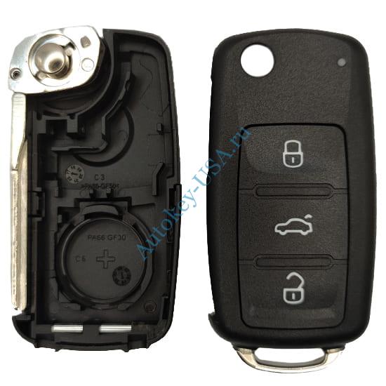 Volkswagen корпус ключа 3 кнопки после 2008 г